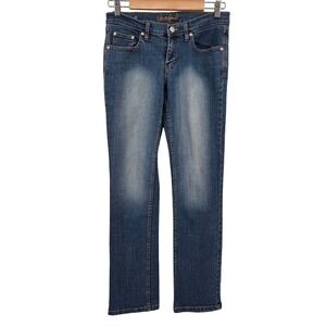 Southpole‎ Juniors Size 7 Blue Denim Jeans Straight Leg Low Rise